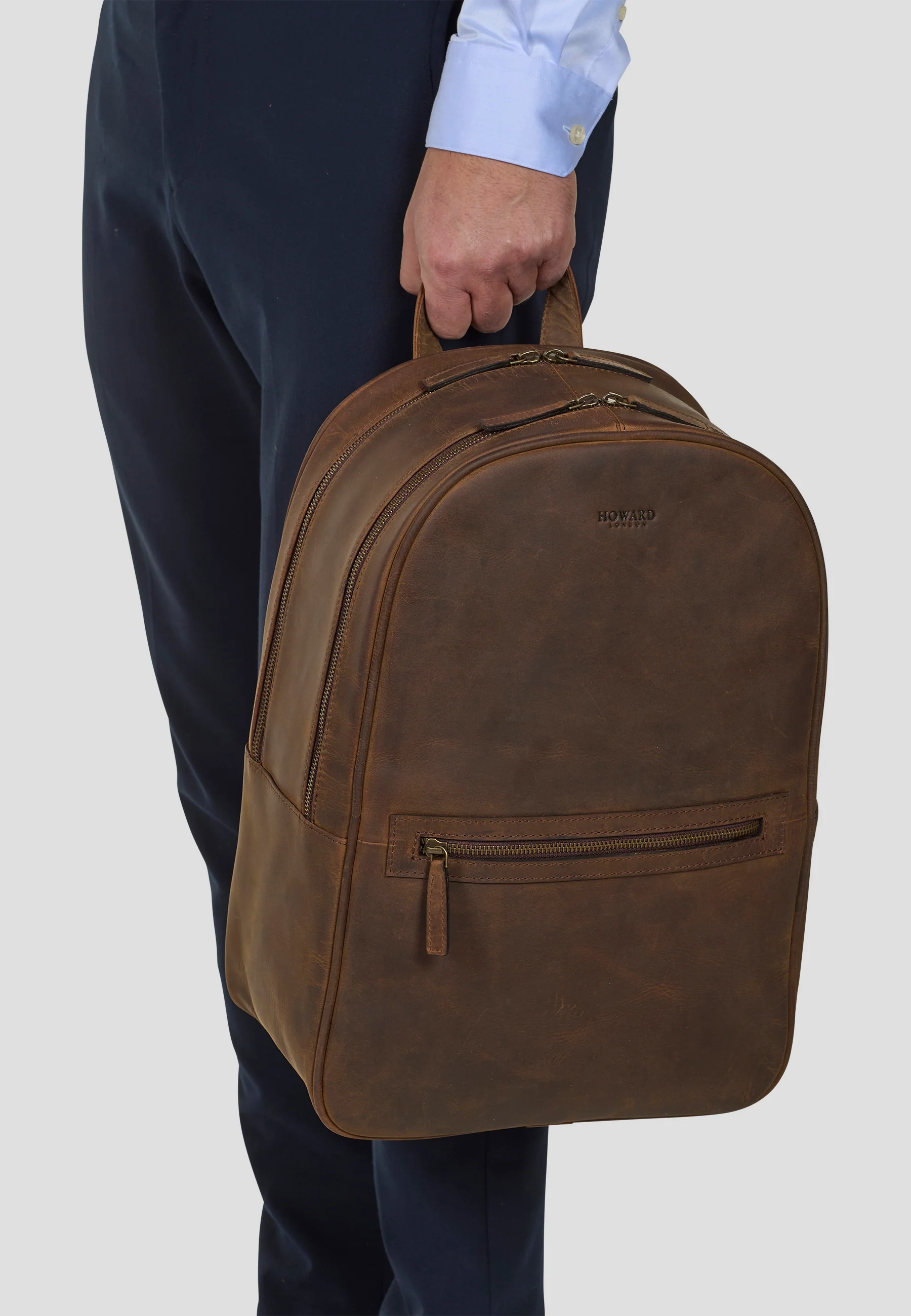 Backpack Leather Bag Cole Brown - Image 5