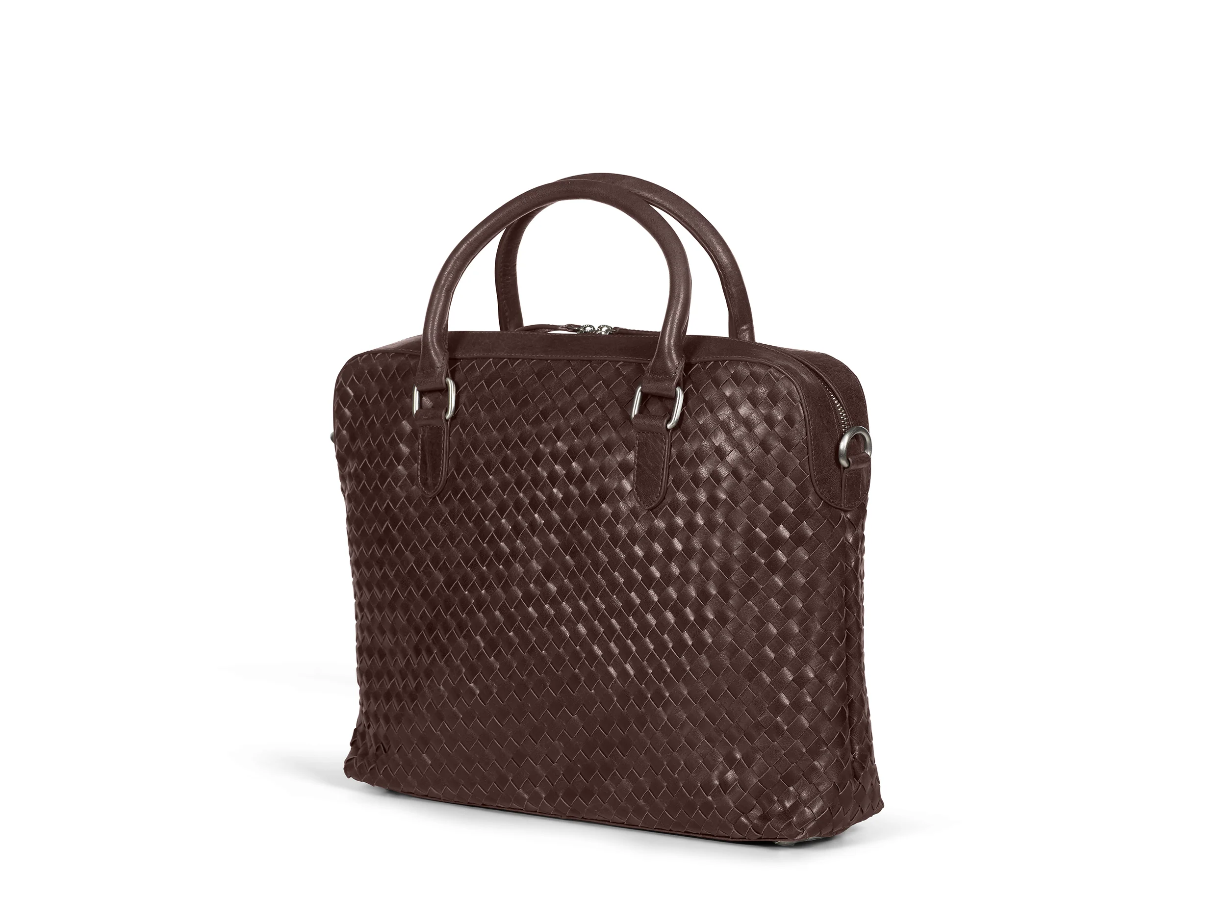 Braided Laptop Bag John Dark Brown - Image 3