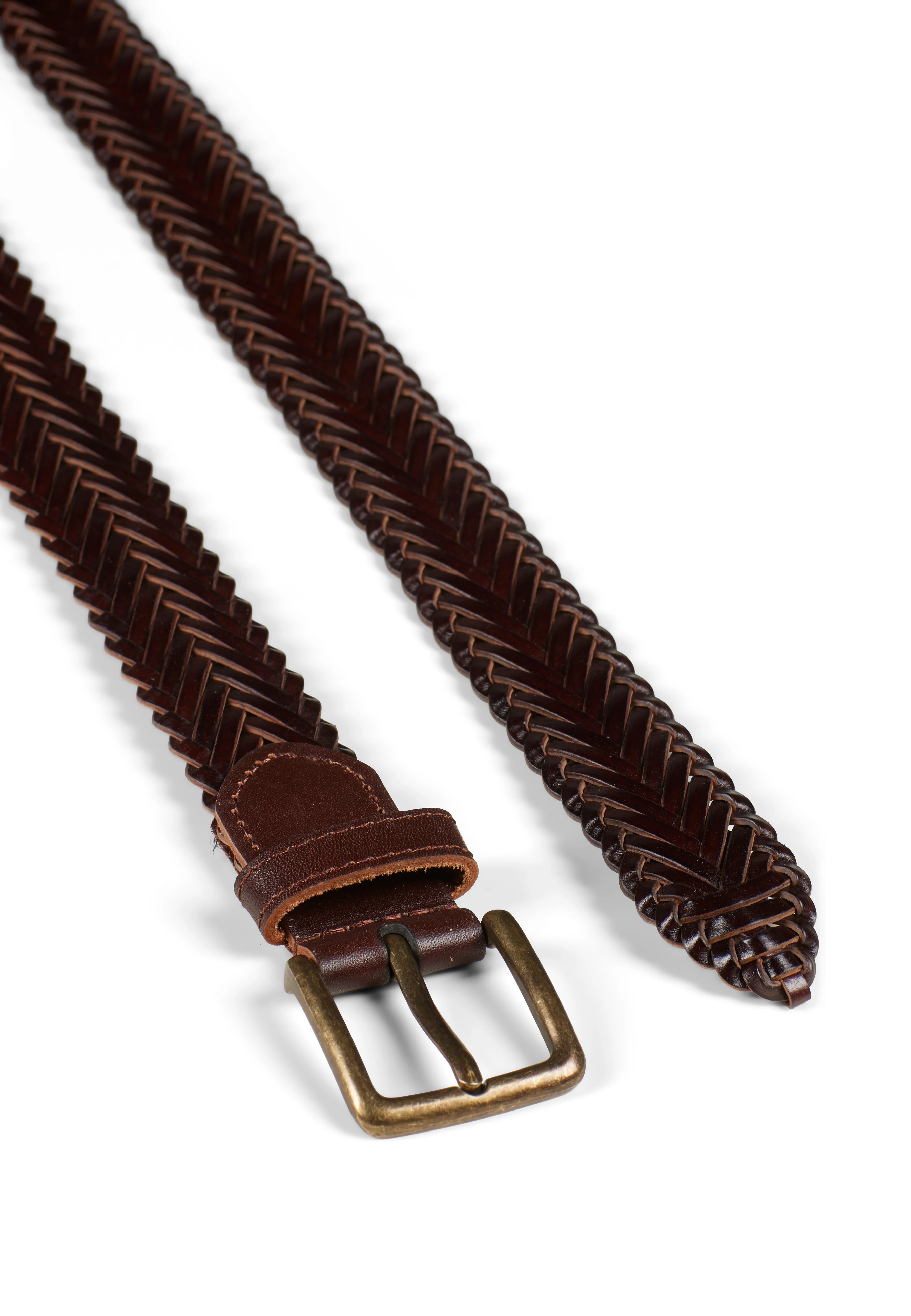 Braided Leather Belt Adwin Brown - Image 2