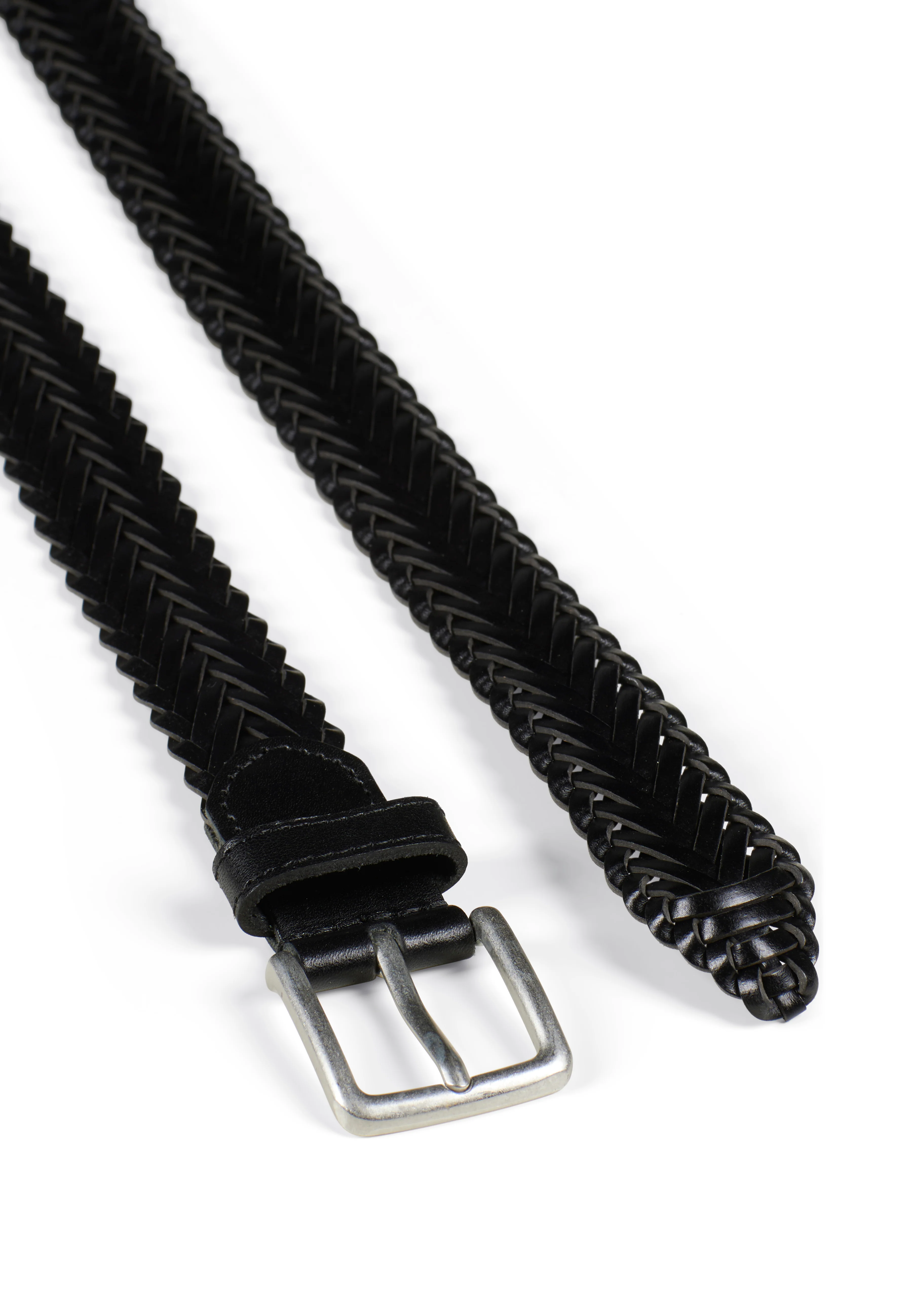 Braided Leather Belt Adwin Black - Image 2