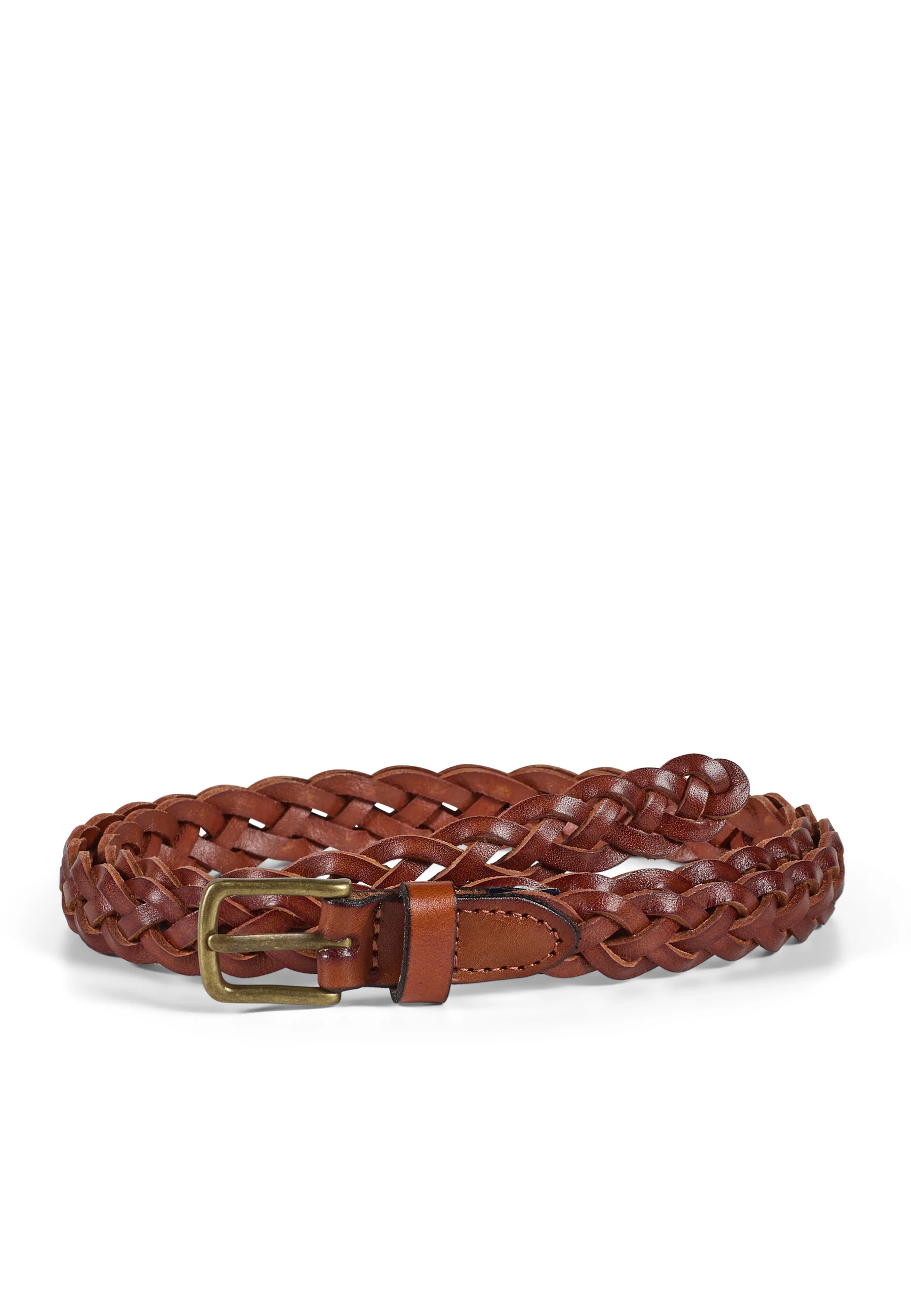 Braided Leather Belt William Light Brown