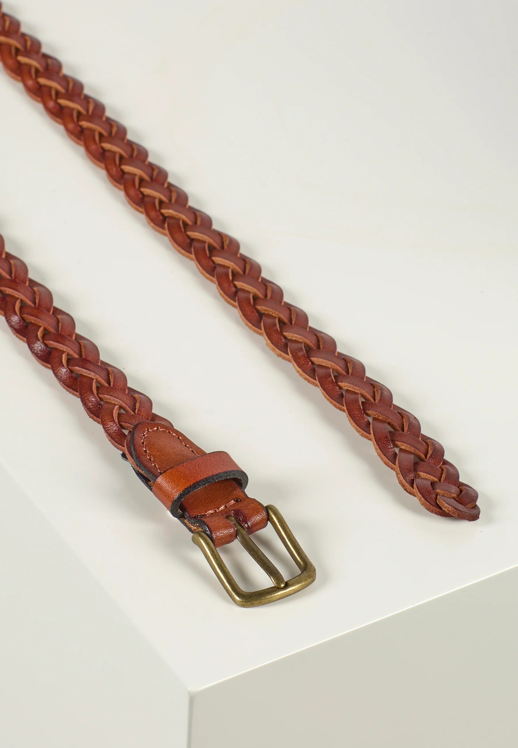 Braided Leather Belt William Light Brown - Image 2