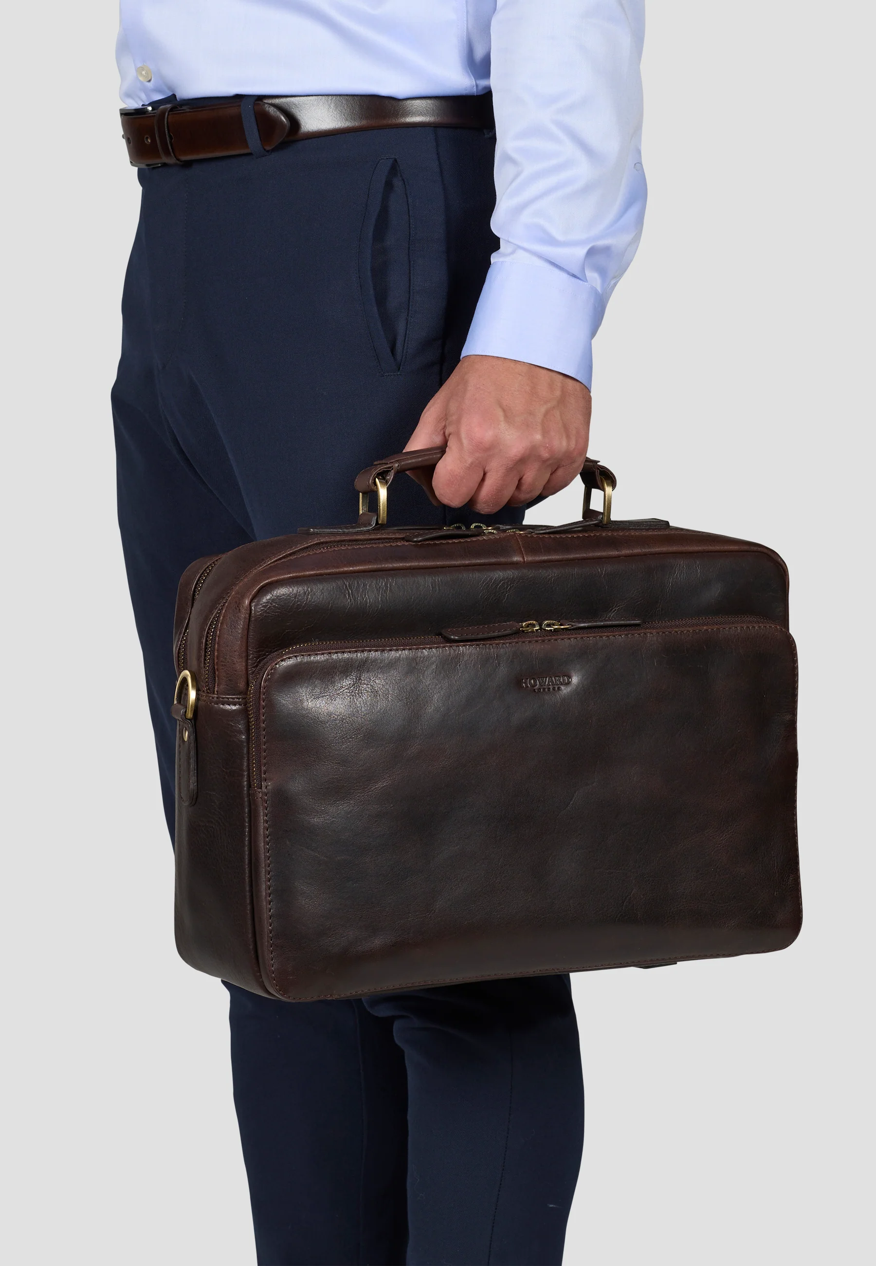 Briefcase Bag Damien Dark Brown - Image 5