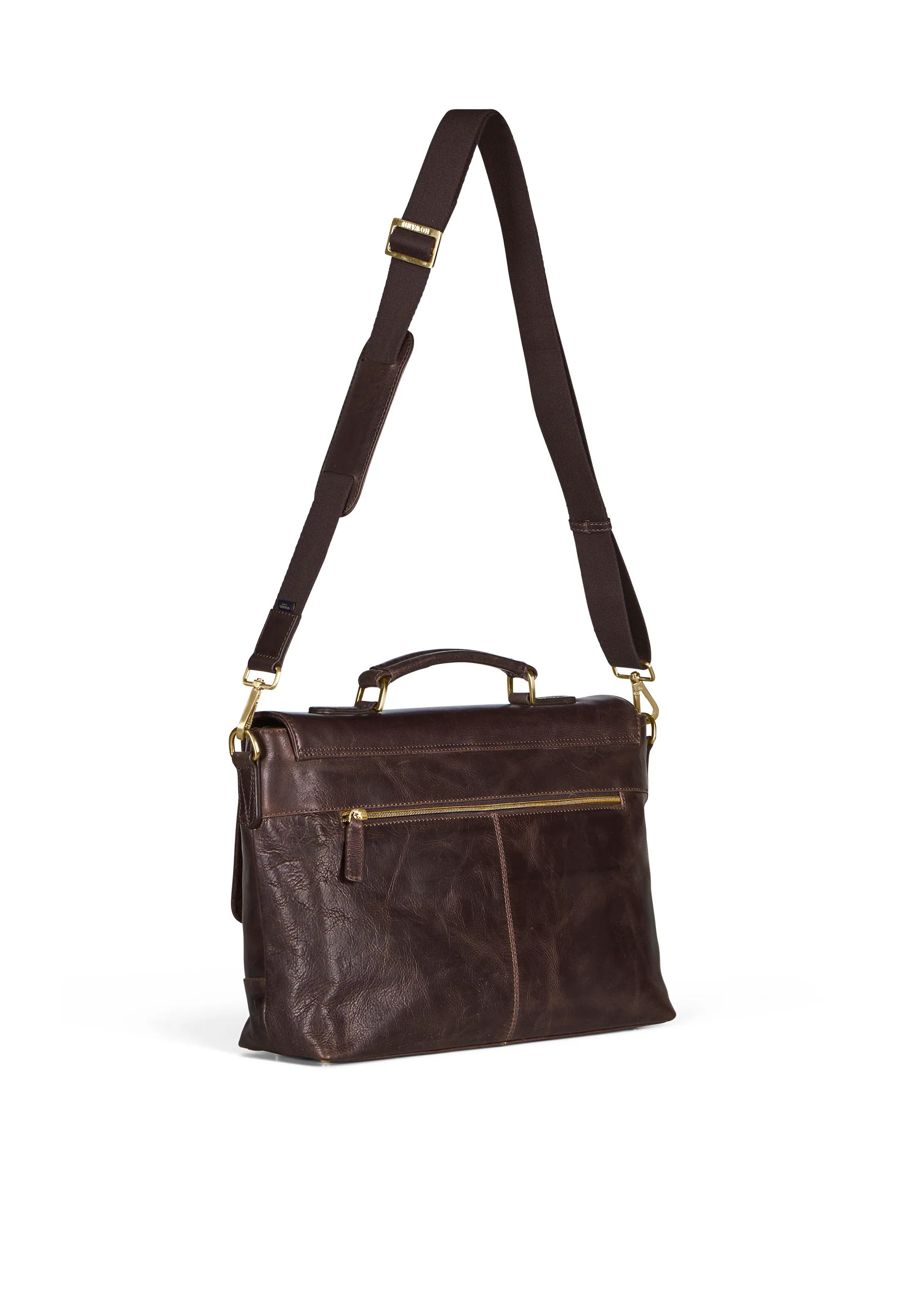 Leather Briefcase Bag James Dark Brown - Image 2