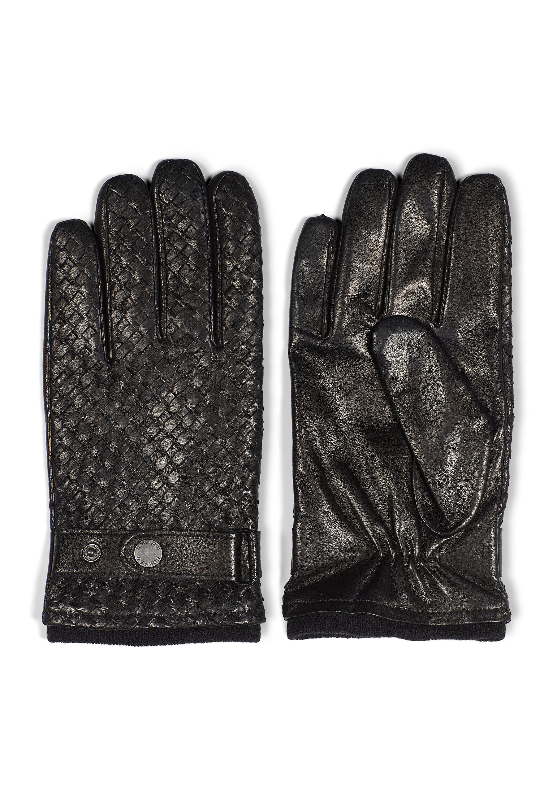 Leather Braided Gloves Axel Black