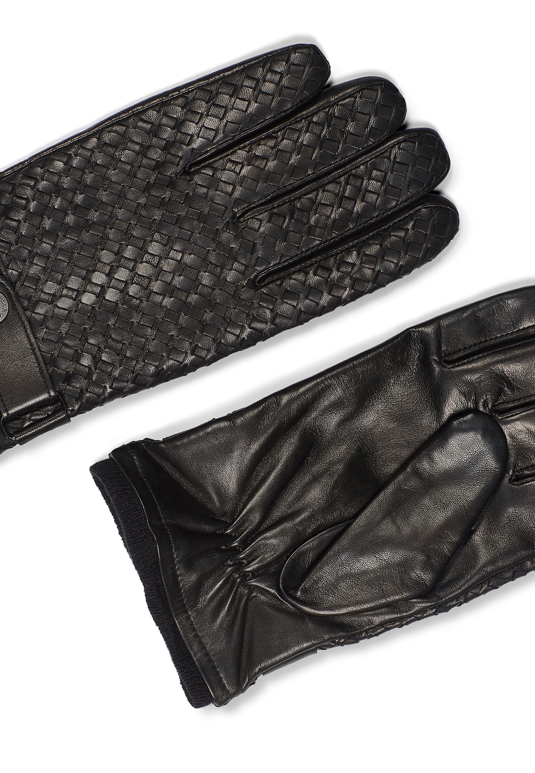 Leather Braided Gloves Axel Black - Image 2