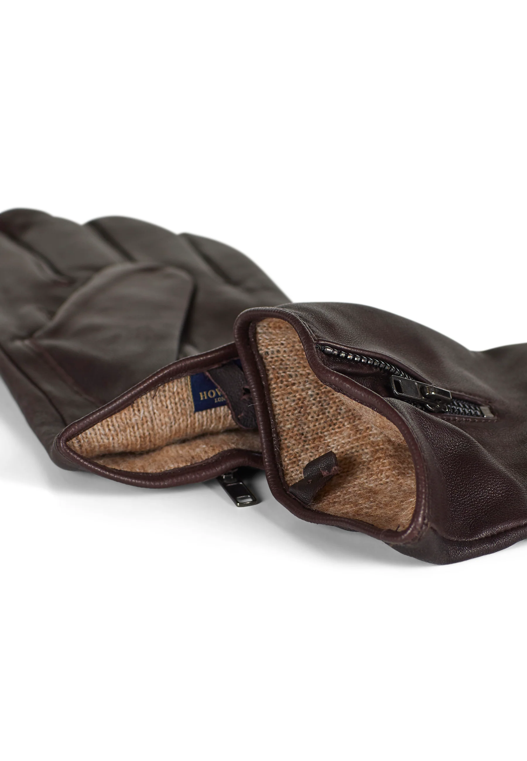 Leather Gloves Barney Dark Brown - Image 3