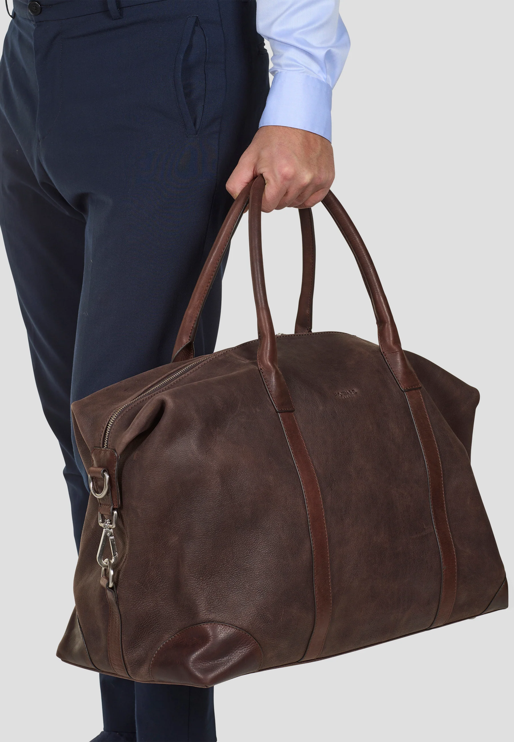 Weekend Bag Nubuck Leather Taylor Dark Brown - Image 5