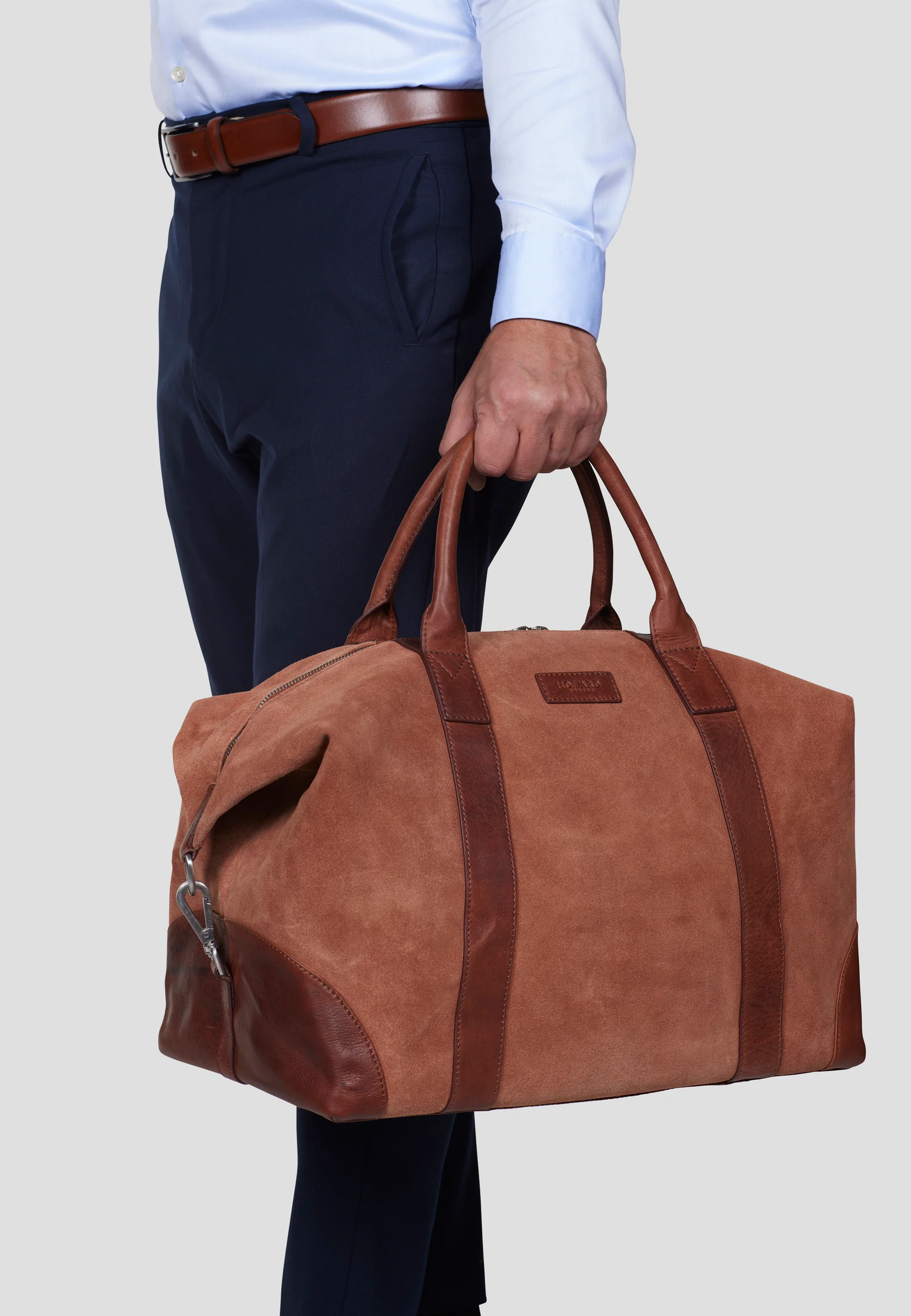 Weekend Bag Steven Suede Cognac Brown - Image 5