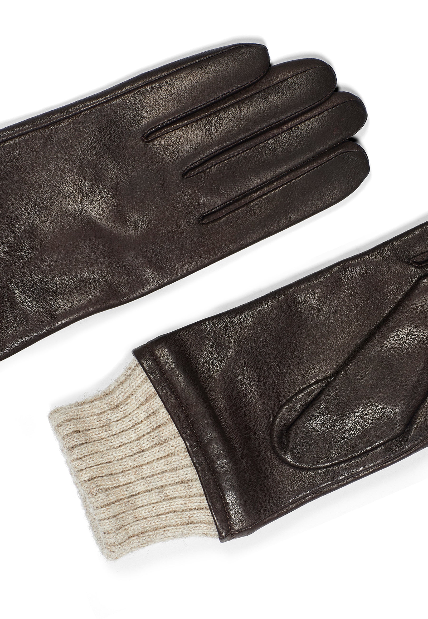 Women's Leather Gloves Ella Dark Brown - Image 2