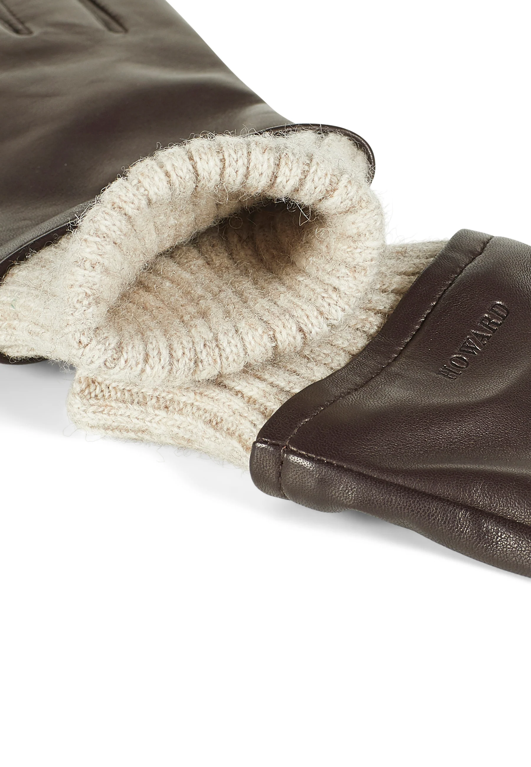Women's Leather Gloves Ella Dark Brown - Image 3